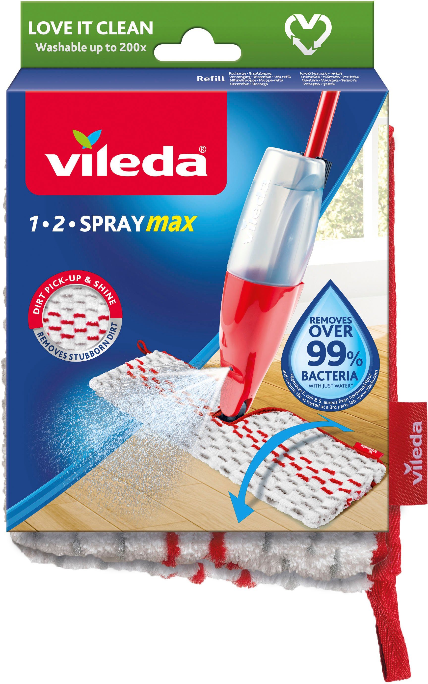 Vileda 1·2·SPRAYmax Wischbezug (Mikrofaser, 15,6, Set, 4-tlg)