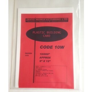 White Plastic Building Card 0,25mm (1) 9 x12 Zoll