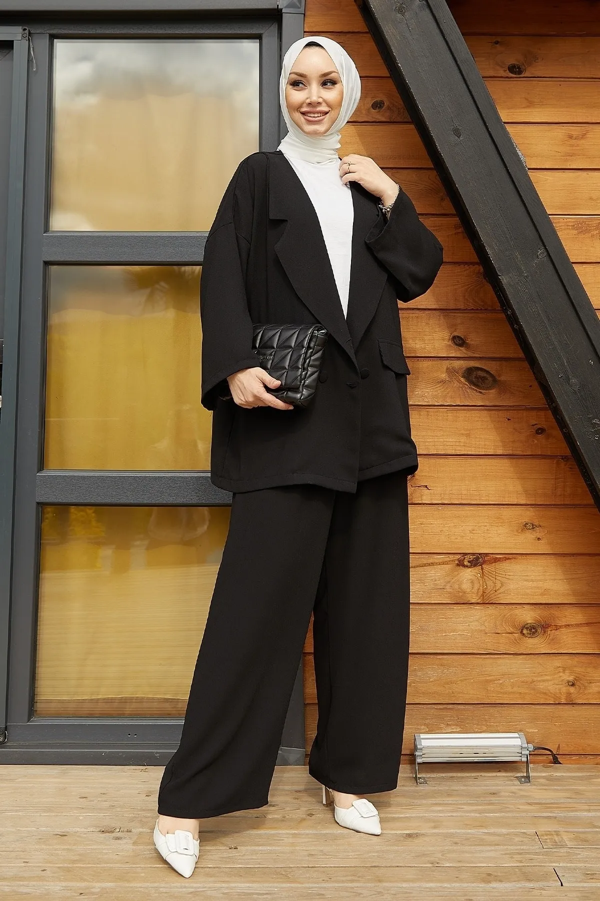 InStyle  Lika Oversize-Anzug mit Jacke – Schwarz