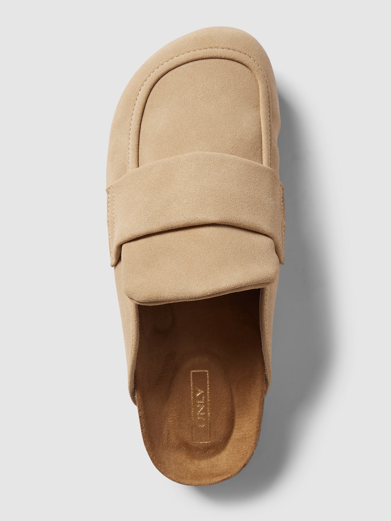 Pantoletten mit Zierbesatz Modell 'HUSTON' in beige
