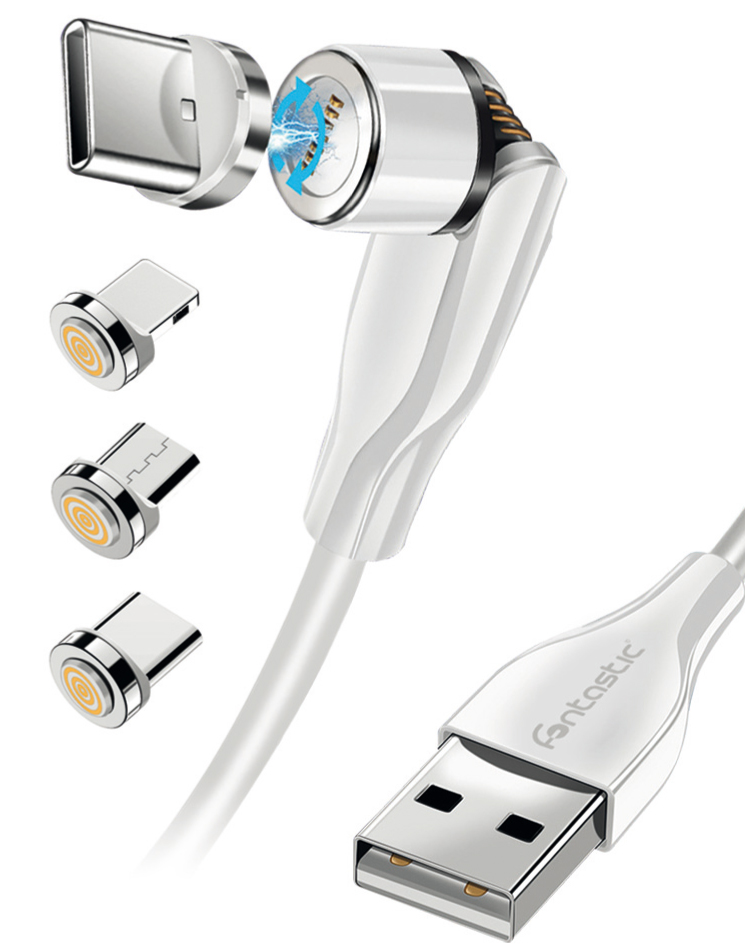 Fontastic 3 in 1 Magnet Datenkabel mit 3 Adaptern schwarz