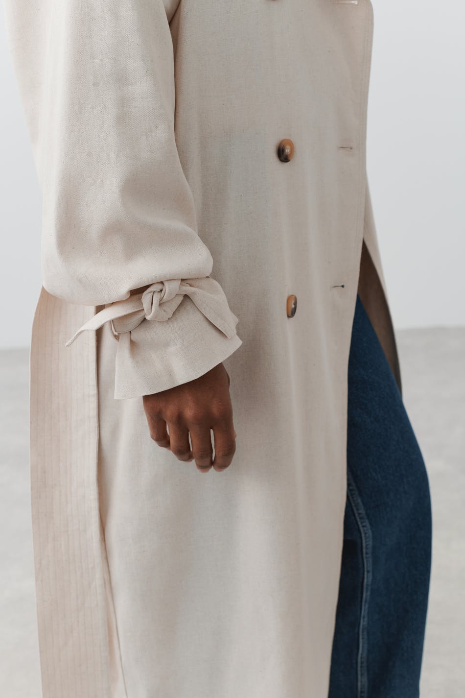 Linen blend trench coat