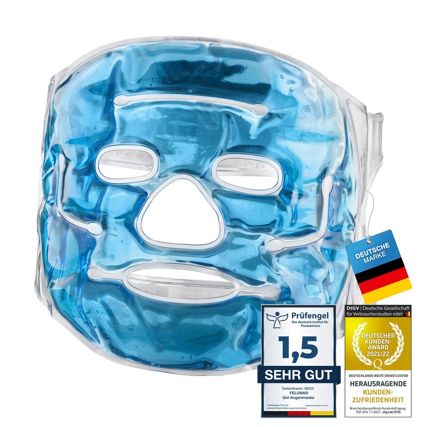 Feluna Gesichtsmaske Gel-Maske Wellnessmaske für Kältetherapie Kühlmaske, Entspannungsmaske Kühlende Maske