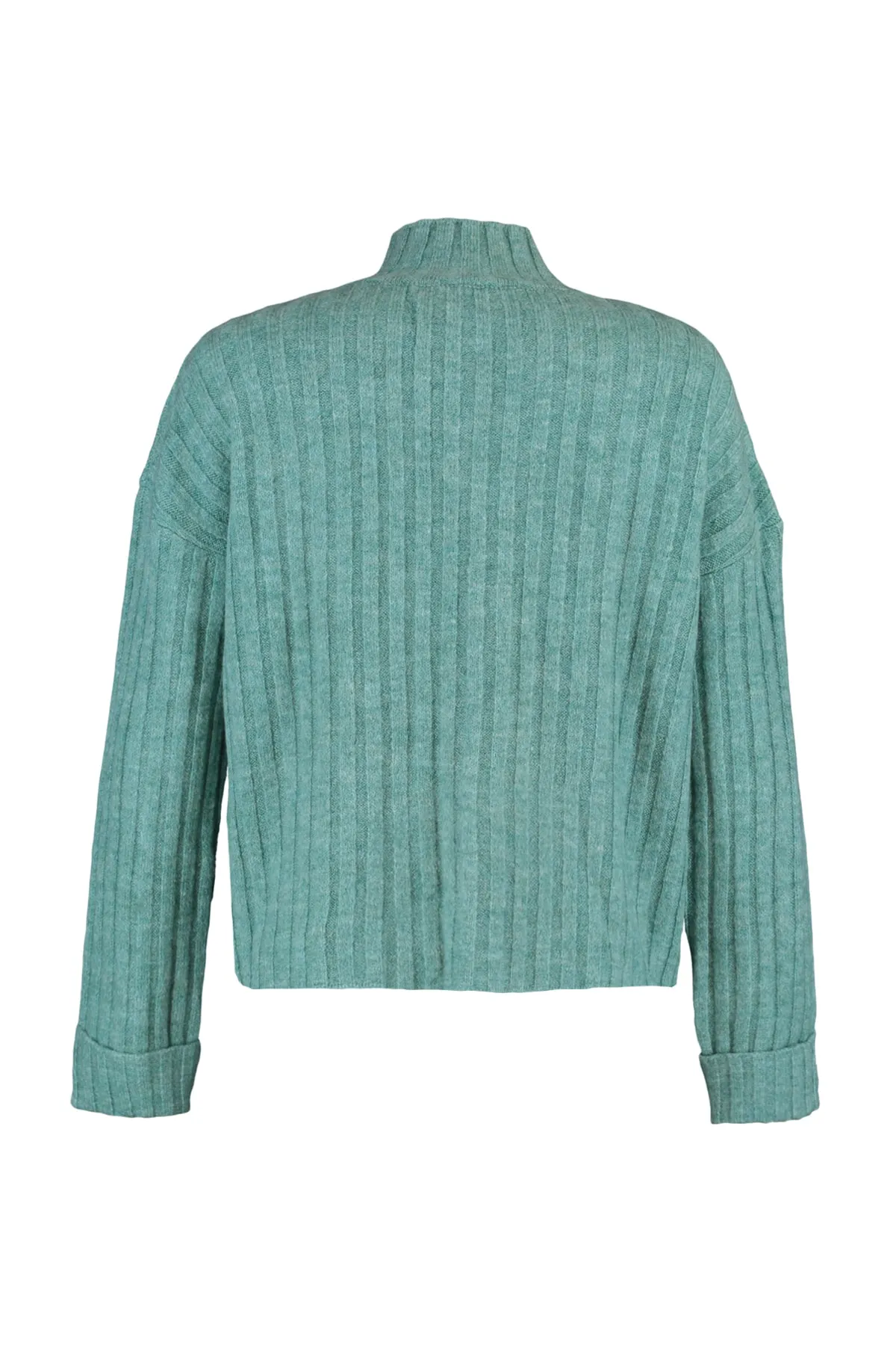 Trendyol Collection  Mintfarbener, weicher, strukturierter Strickpullover mit Stehkragen und weiter Passform TWOAW21KZ0783