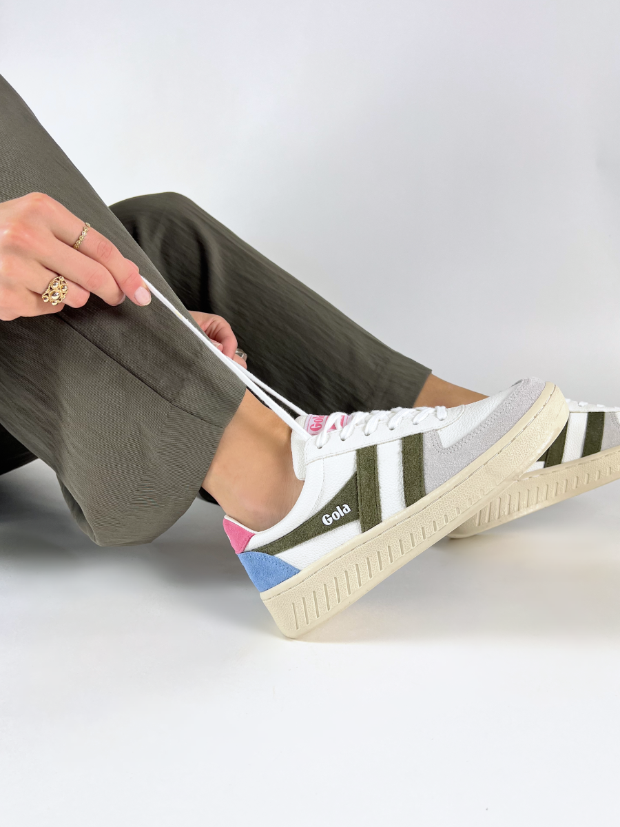 Gola  GRANDSLAM TRIDENT CLA415 - Blanc Kaki