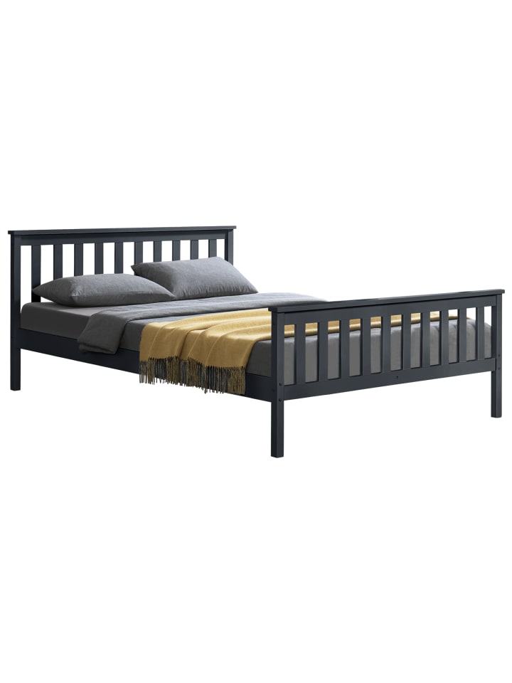 en.casa Holzbett Visby in Grau (B)180cm günstig kaufen onesize