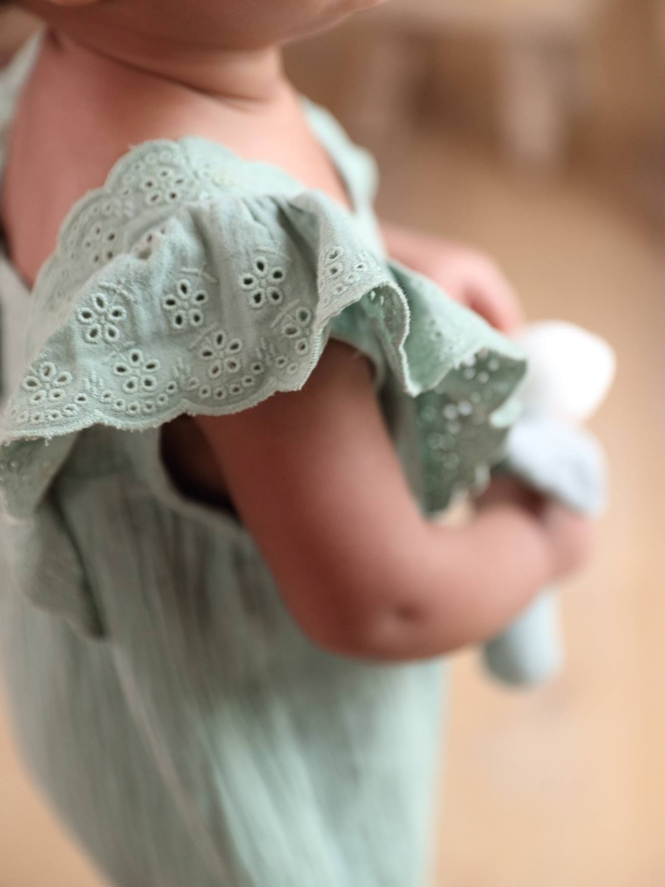 Vertbaudet Mädchen Baby Sommer-Overall - salbeigrün