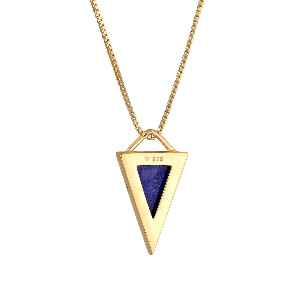 Elli PREMIUM Elli PREMIUM Collier Lapis Lazuli Dreieck Anhänger Edelstein 925 Silber collier