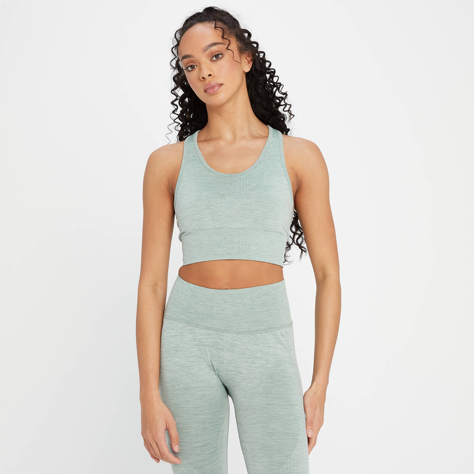 Brassière de sport sans coutures MP Composure pour femmes – Vert cactus