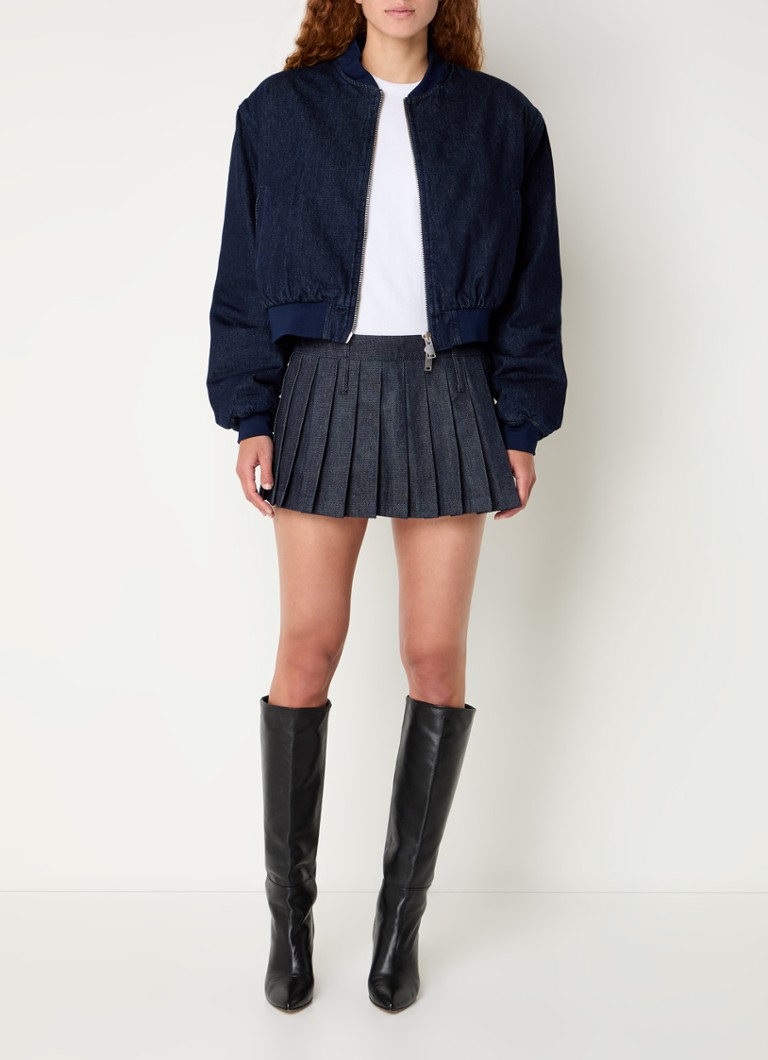 Fustă mini din denim plisată Blake de la Frankie Shop