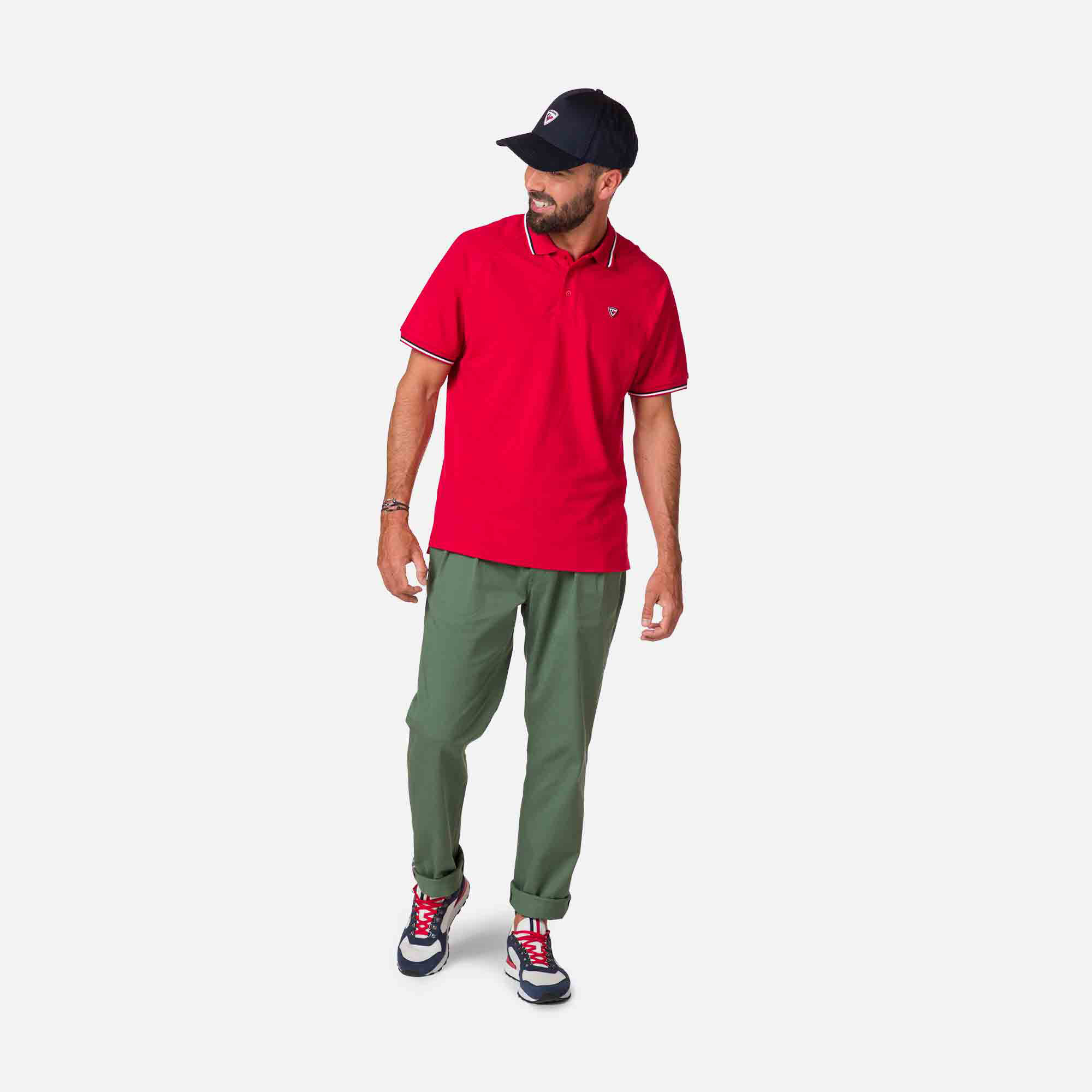 Polo logo à manches raglan homme