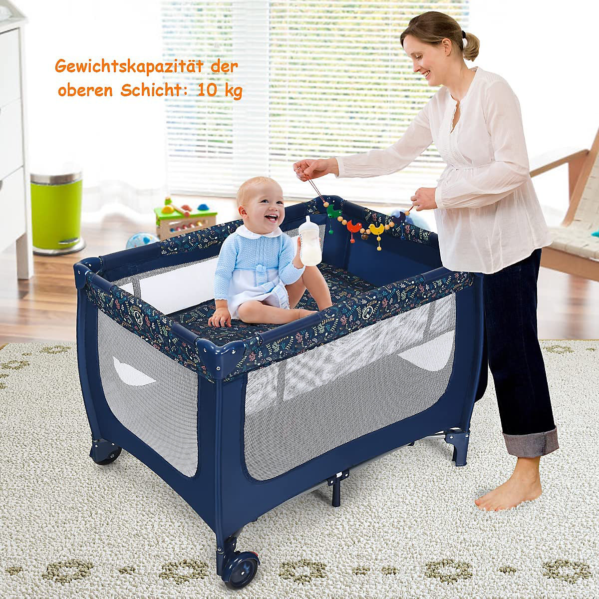 Reisebett mit Matratze 120x60cm