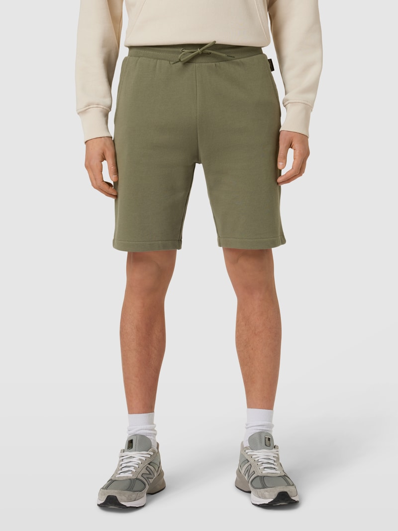 Sweatshorts mit Logo-Stitching in olivgrün