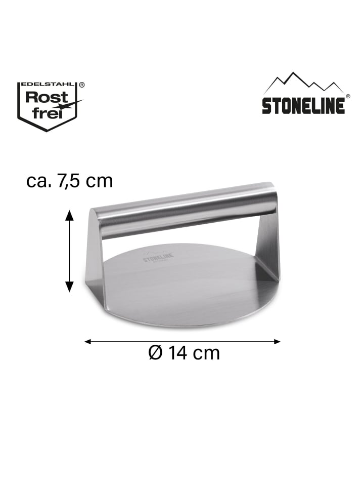 Stoneline Burger Smasher aus Edelstahl 14 cm, Hamburgerpresse in Edelstahl günstig kaufen onesize