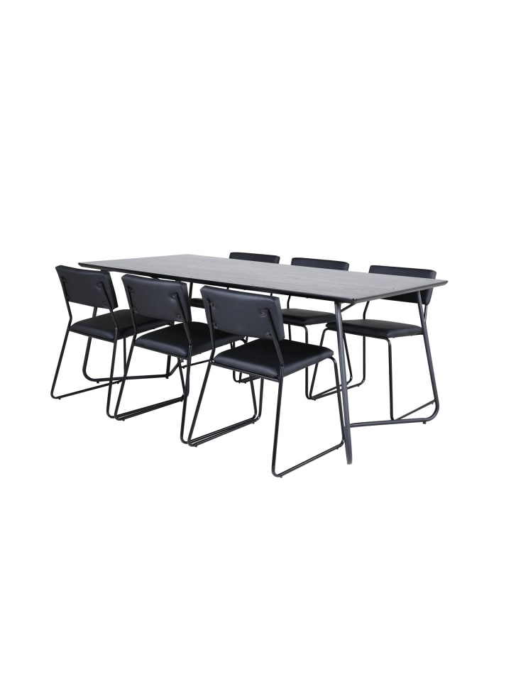 ebuy24 Essgruppe Pippi 3 (7-teilig) Schwarz 90 x 190 cm günstig kaufen onesize