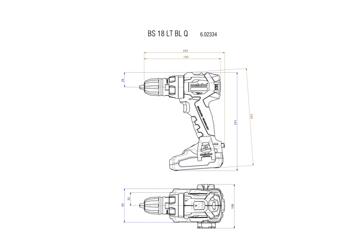 Metabo BS 18 LT BL Q Kompaktný akumulátorový vŕtací skrutkovač 18 V 4,0 Ah LiHD 602334800