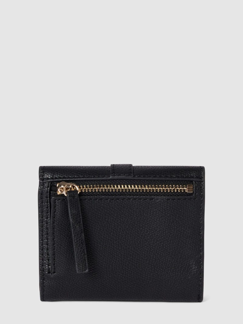 Portemonnaie mit Label-Applikation Modell 'PLUSH' in schwarz