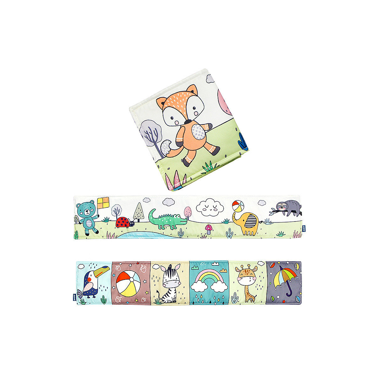 Baby Black & White Bettdecke Buch Baby's Early Learning Cartoon Animated Bed Surround Cloth Book