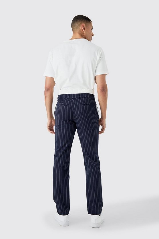 Boxer Waistband Pinstripe Tailored Trousers