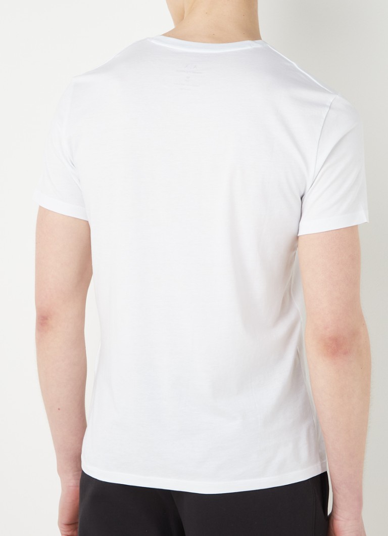 Tricou Armani Exchange Pima din bumbac cu guler în V
