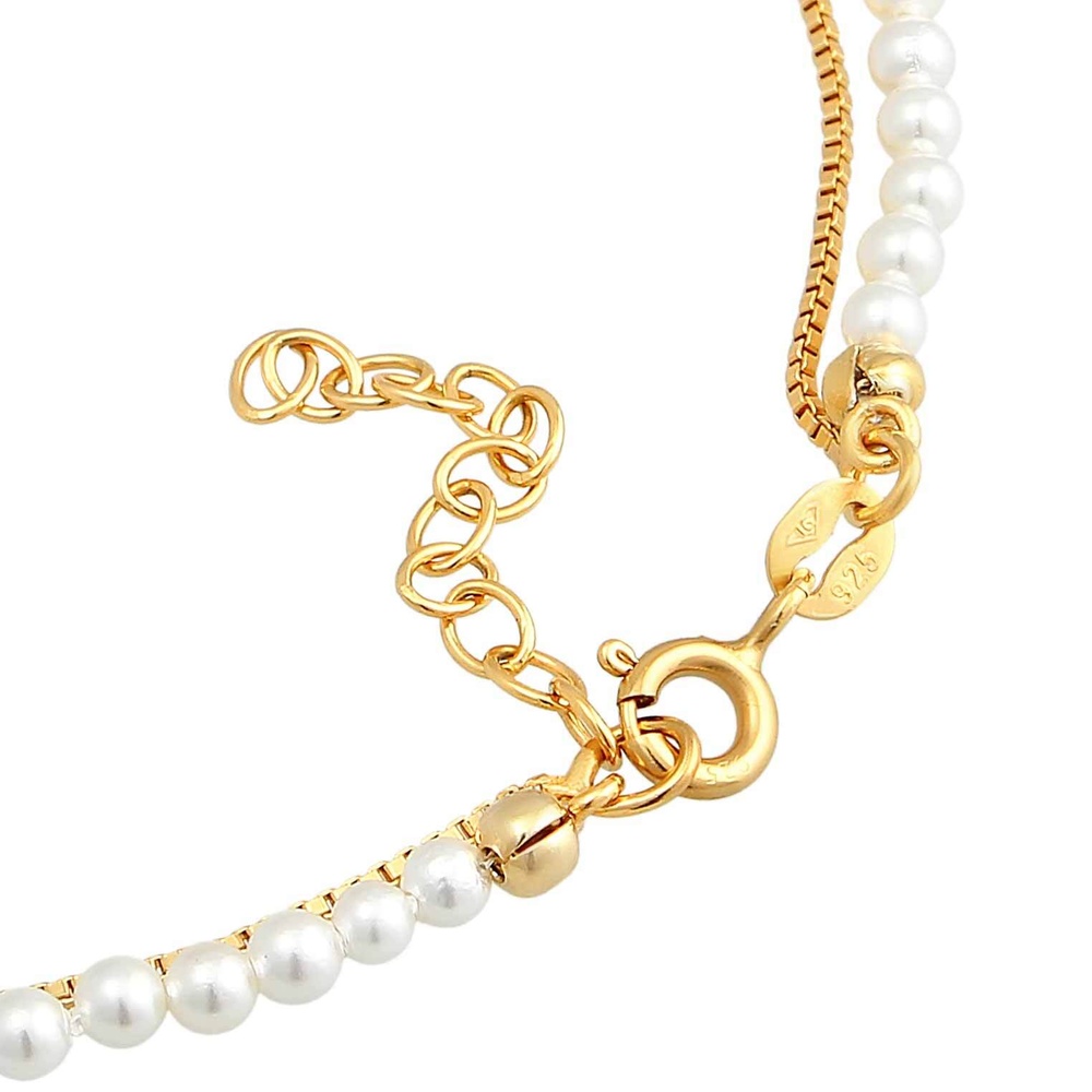 Elli Elli Bracelet Femmes Couches Elégant avec perles de coquillage en argent sterling Bracelet