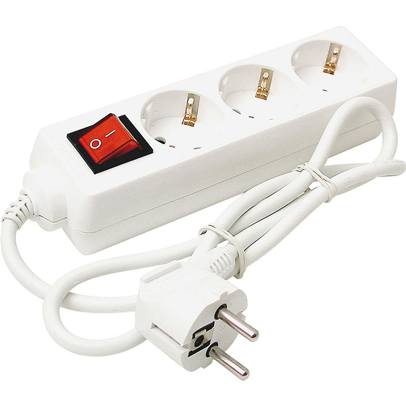 Energy Forgrener 3-veis m/jord og bryter, 2 m ledning