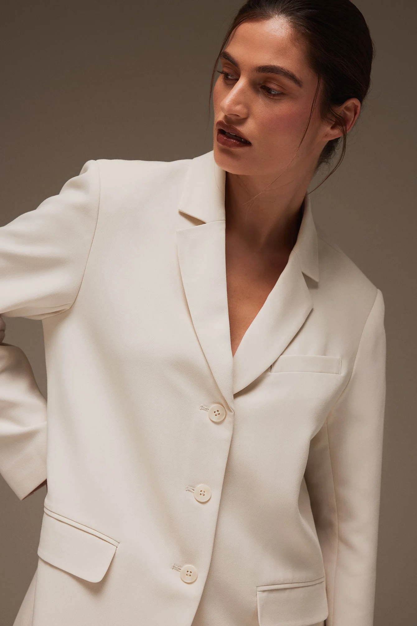Oversize-Blazer mit drei Knöpfen