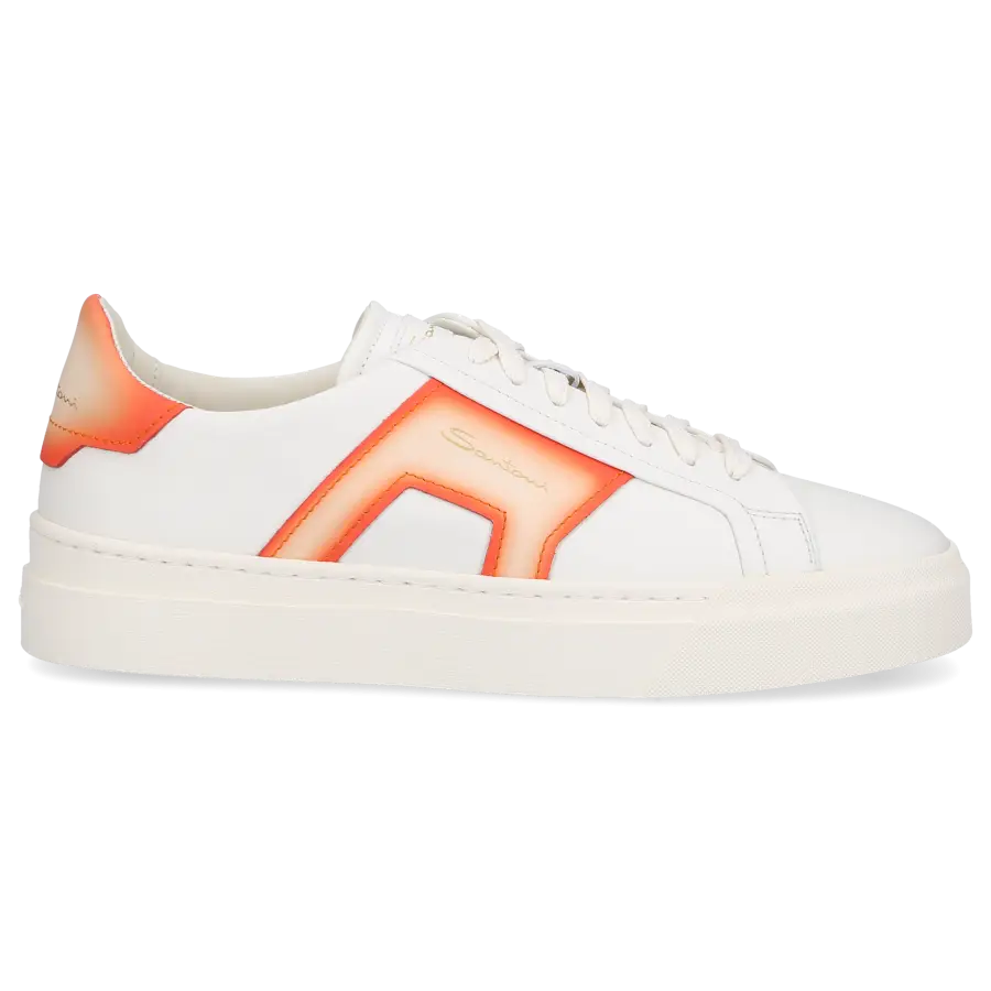 Santoni - Sneaker low DOUBLE BUCKLE Kalbsleder - weiß