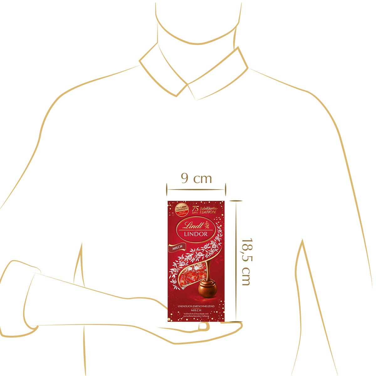 LINDOR Kugel Beutel Milch, 75 Jahre Jubiläum, 137g