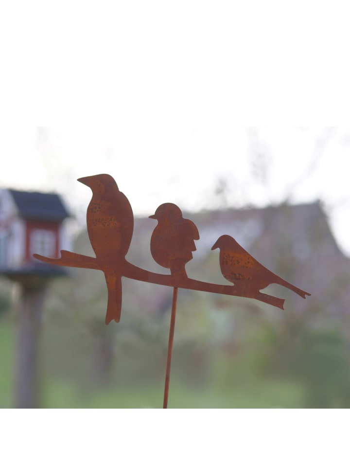 UNUS Gartenstecker Rost Vögel in Braun günstig kaufen onesize