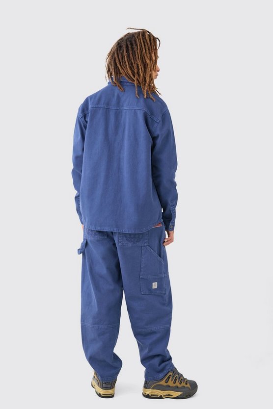Lockere Jeans mit elastischem Bund in Dunkelblau