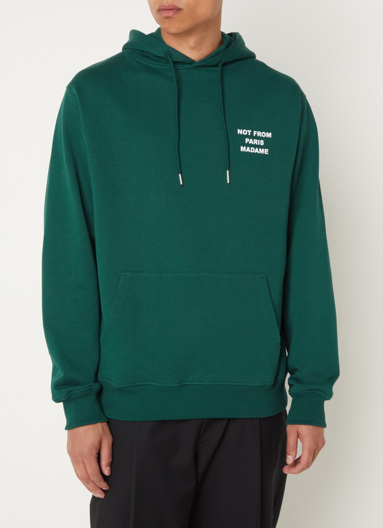 Drôle de Monsieur Hoodie ar apdruku priekšā un aizmugurē