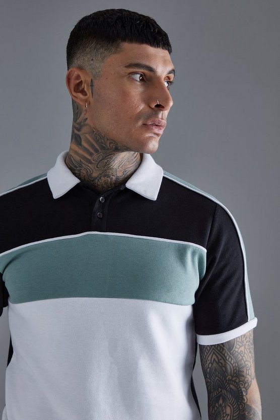 Tall Slim-Fit Colorblock Poloshirt