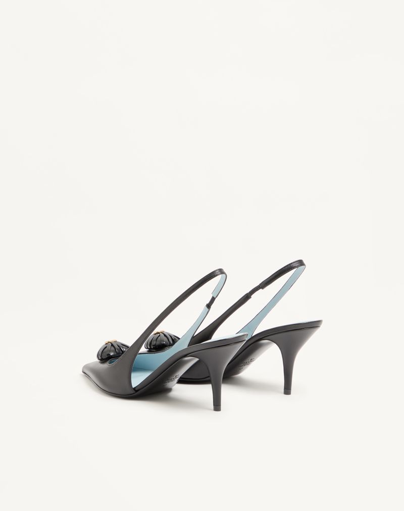 Coeur Royal Slingback Décolleté em pele de cabra 75 mm