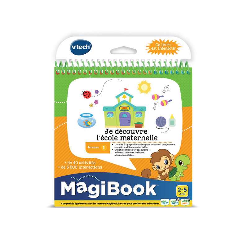 Lot livre Magibook V2 + Livre Magibook Je decouvre l'école maternelle + Livre Magibook Les bébés animaux Vtech