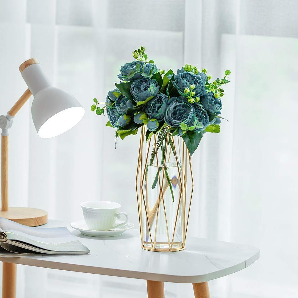 FeelGlad Dekovase Vasen deko,Bodenvase groß,Goldene deko