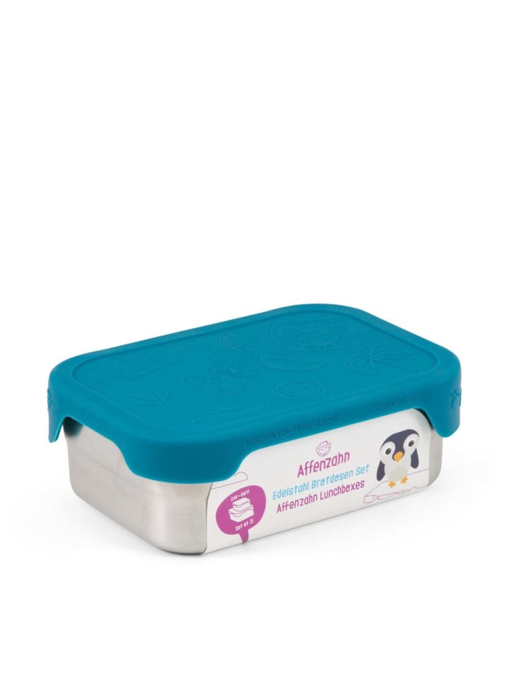 Affenzahn Edelstahl - Brotzeitbox 16.5 cm (petrol) in petrol günstig kaufen onesize