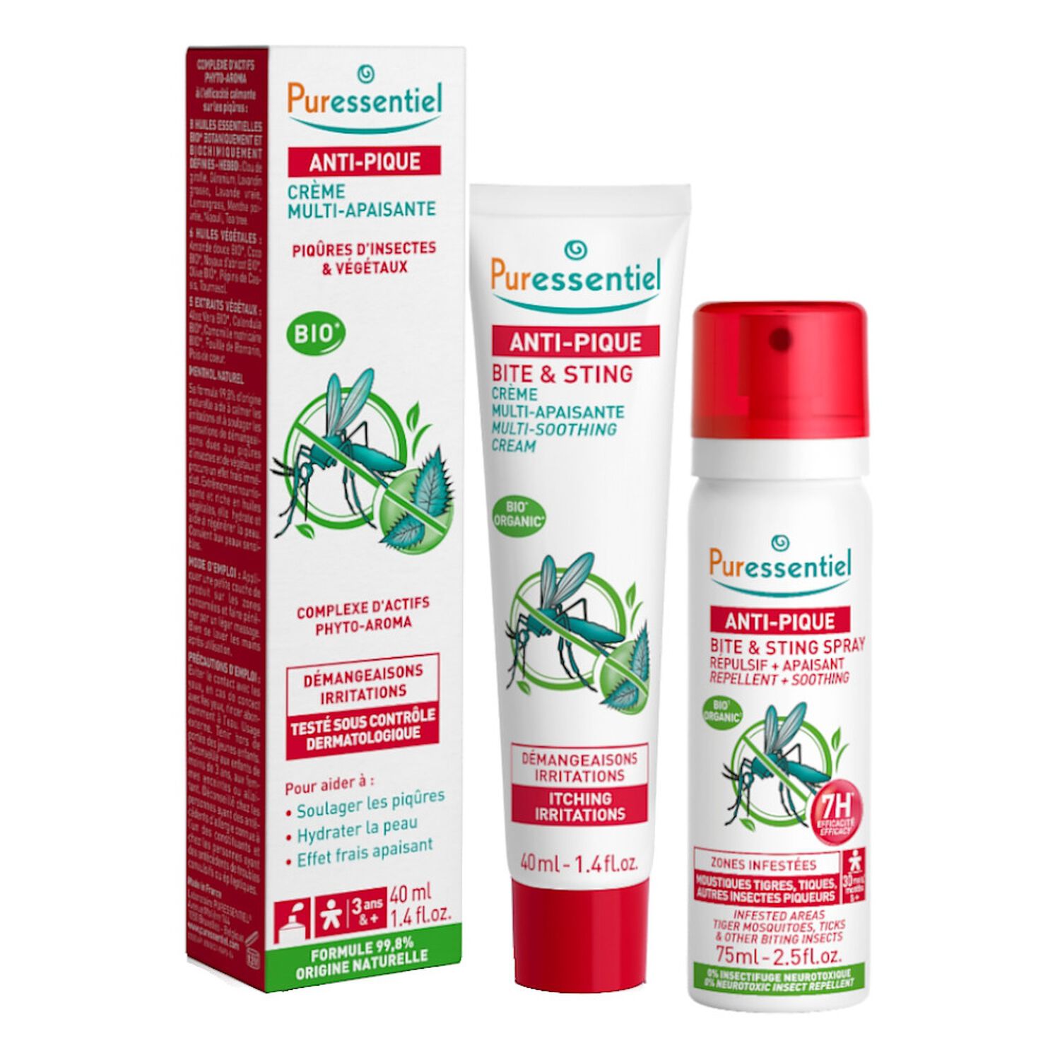 Puressentiel Anti-Pique Lot Spray Répulsif 75 ml + Crème Apaisante 40 ml