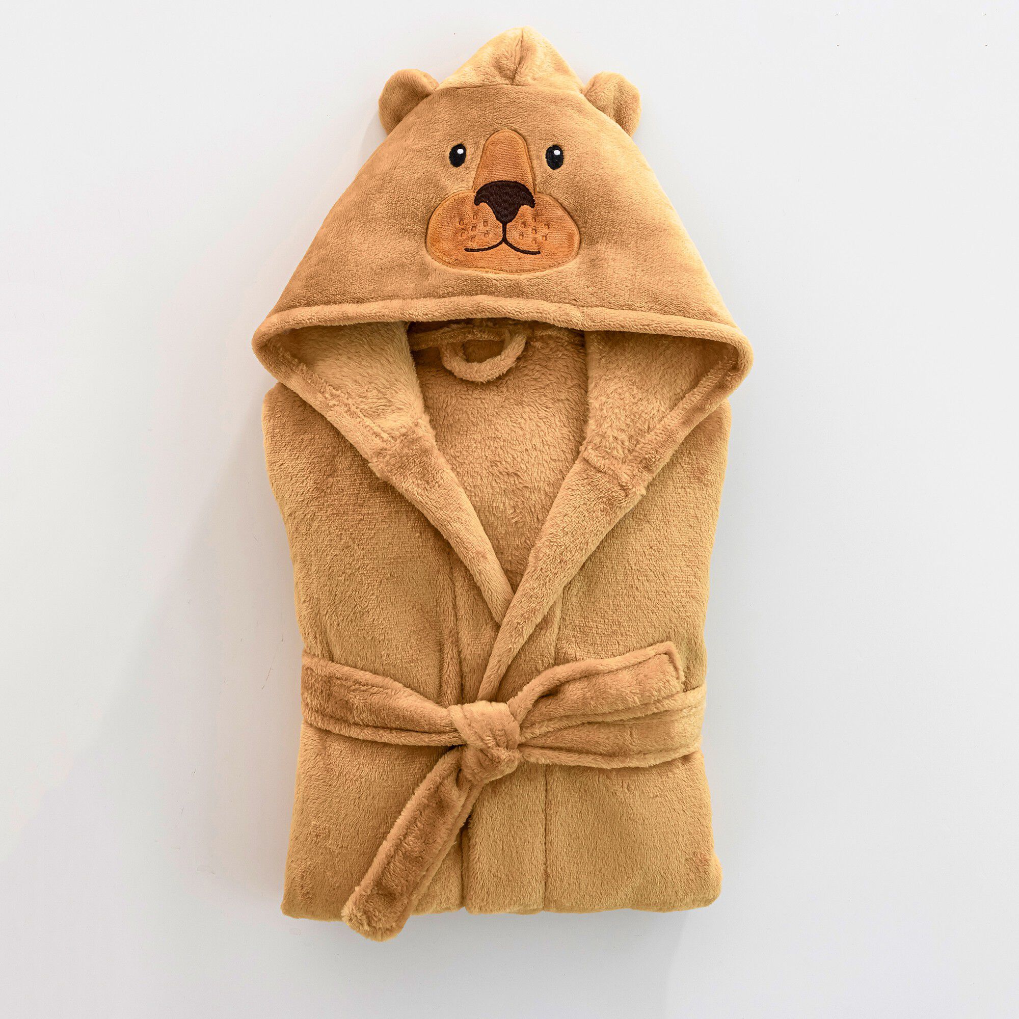 Peignoir de bain enfant ours à capuche microfibre toute douce
