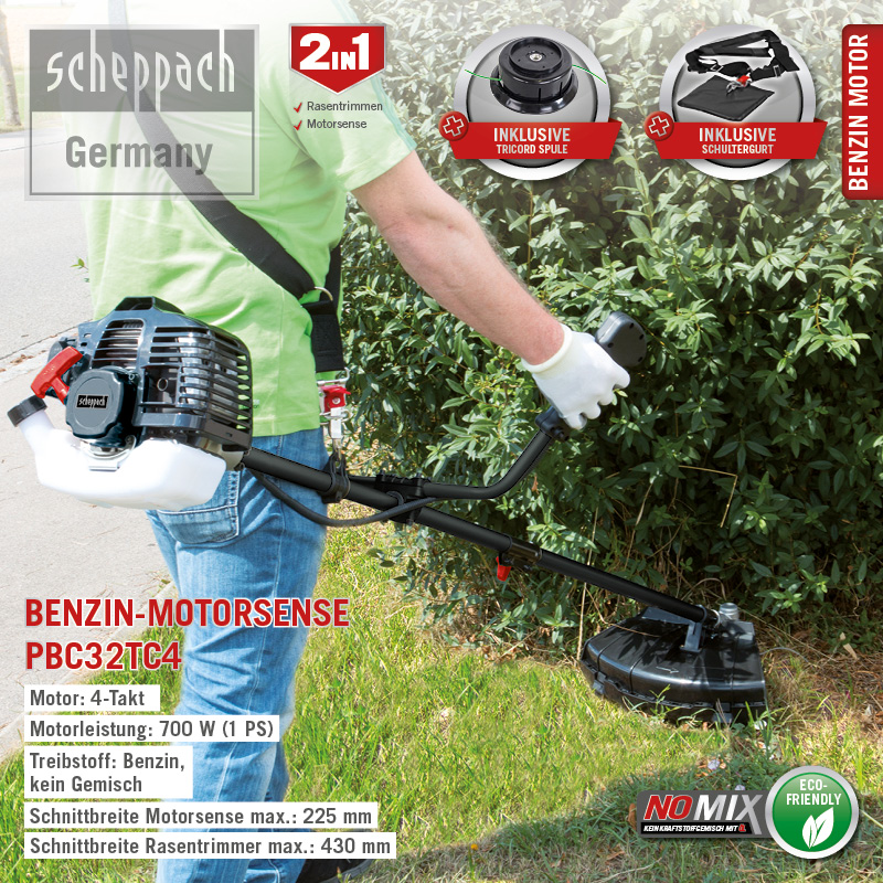 Scheppach Benzin-Motorsense Freischneider PBC32TC4