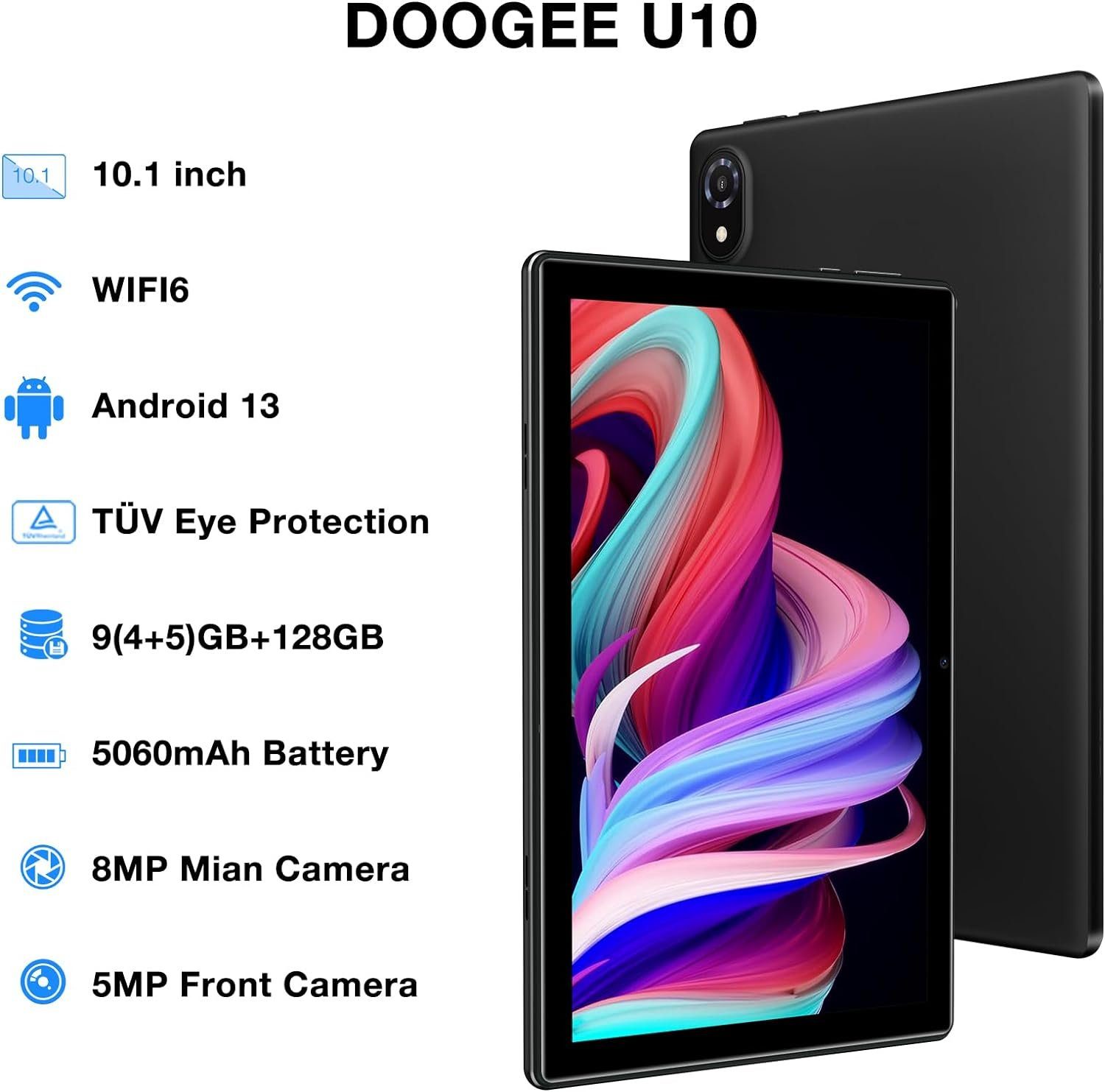 DOOGEE U10 Tablet, 9GB RAM +128GB ROM(1TB TF) Tablet (10