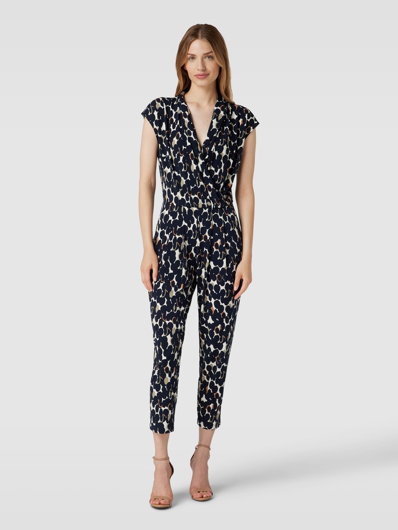 Jumpsuit mit Allover-Muster in marineblau