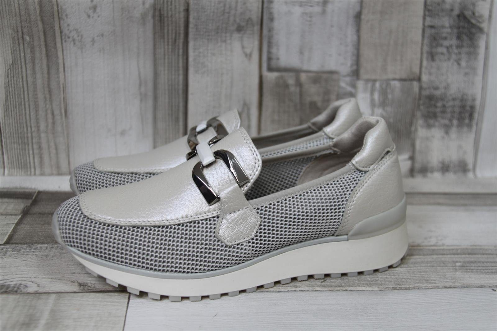 Caprice Caprice Damen Slipper perlmuttfarben mit Strecheinsatz und Metallverzi Ballerina
