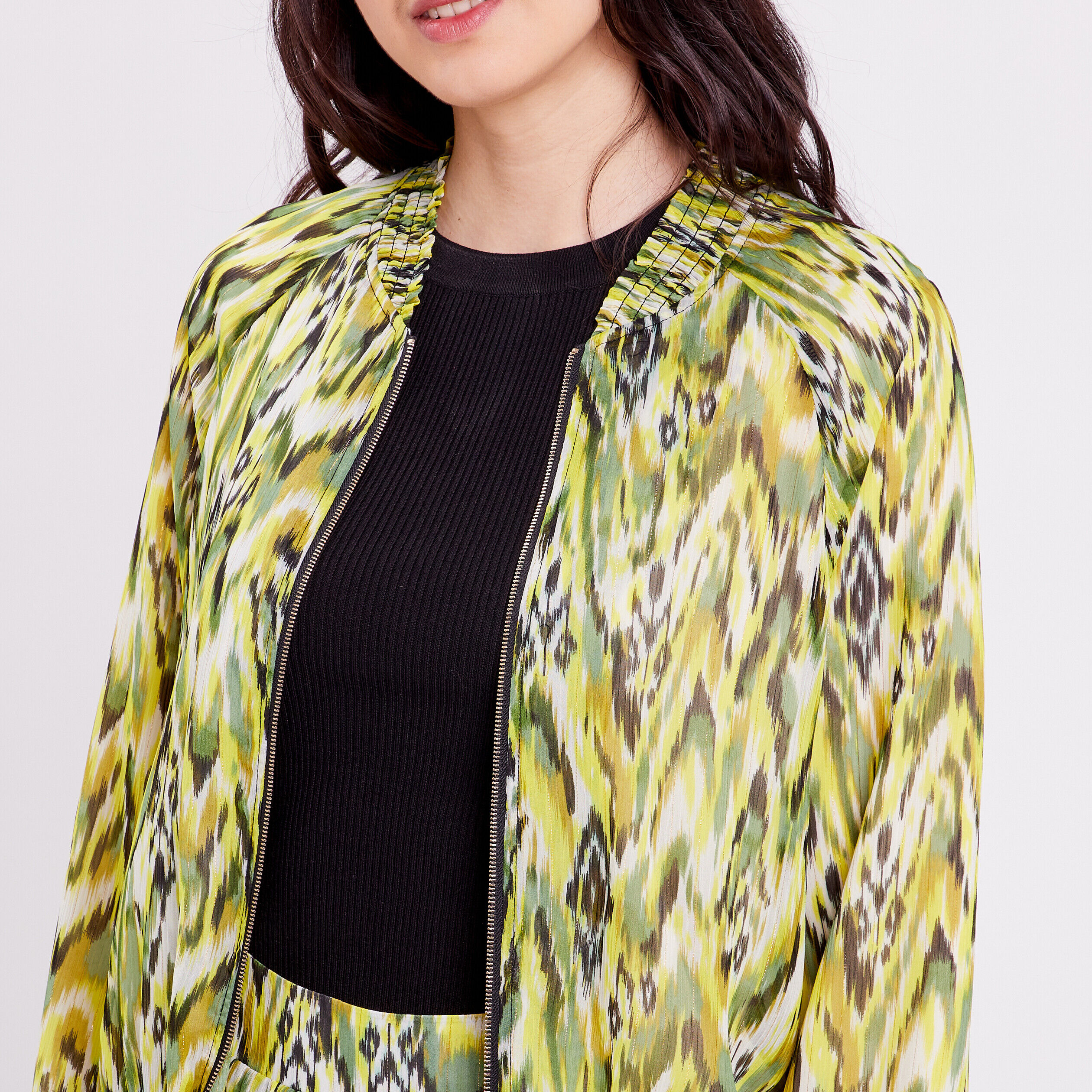 Veste teddy zippée blanc femme | Cache Cache