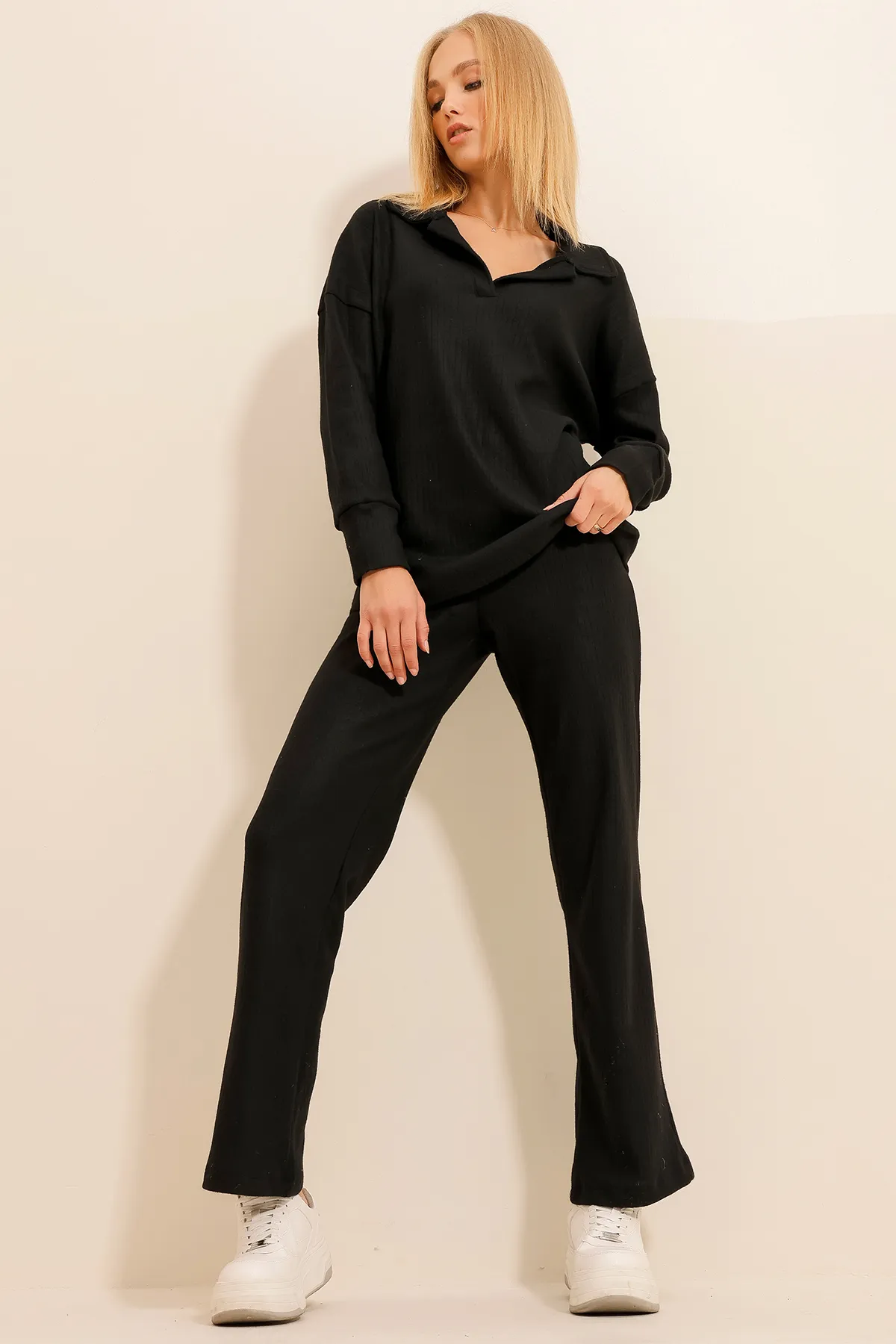 Trend Alaçatı Stili  Zweiteiler - Schwarz - Regular Fit