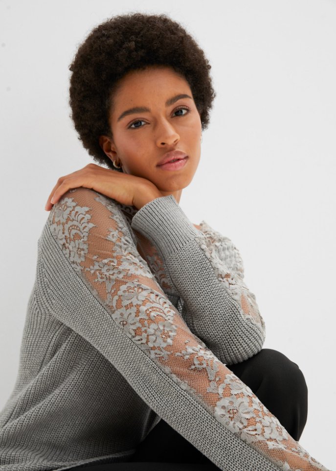 Pullover mit Spitze