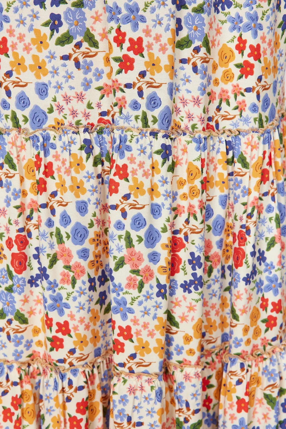 Trendyol Modest  Ecrufarbener gewebter Rock mit Blumenmuster TCTSS22EE00000