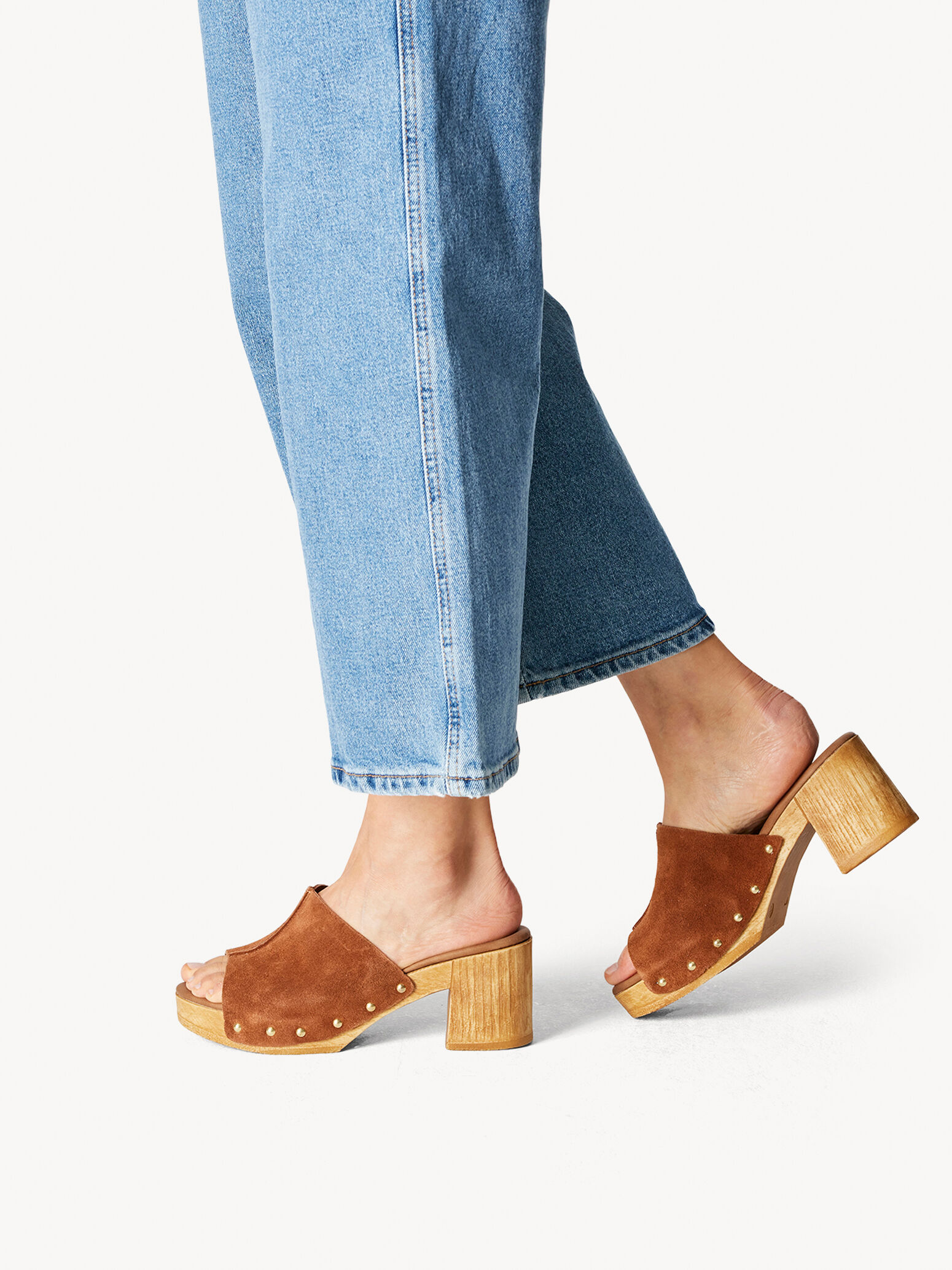 Mule en cuir - marron