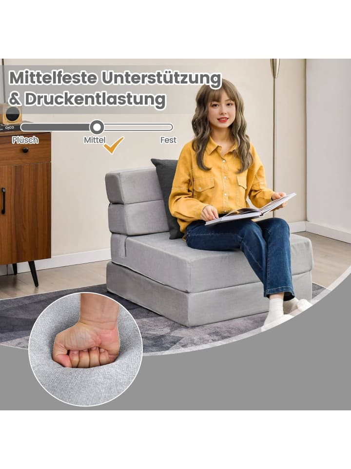 COSTWAY 3 in 1 Schlafsofa in Grau günstig kaufen 190 cm