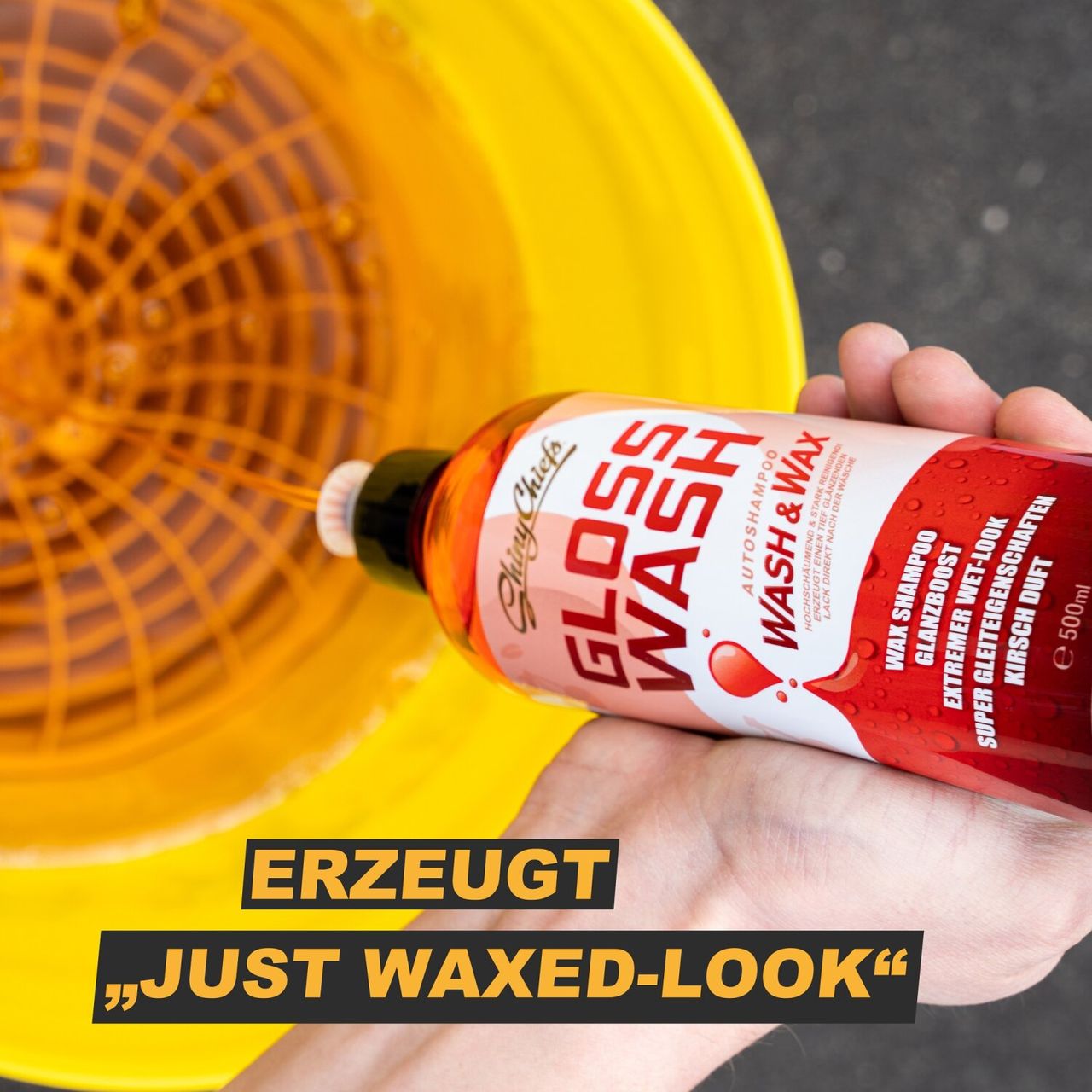 ShinyChiefs GLOSSWASH Kirsche - WASH & WAX Mildes Autoshampoo 500ml